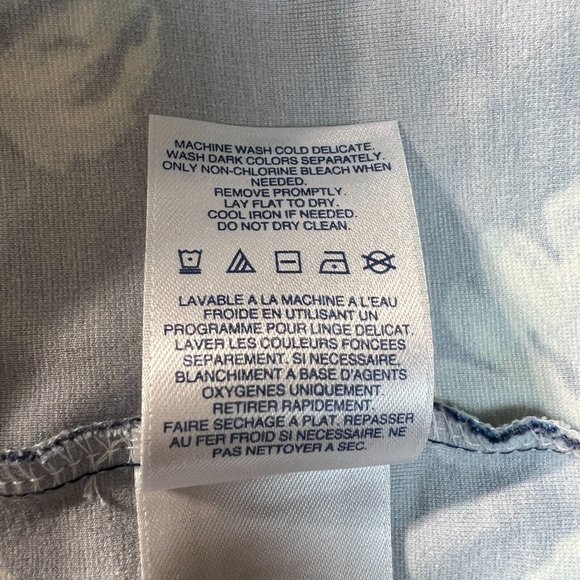 Lands End Dress 18 Blue Sheath‎ Floral Ponte Knit Stretch Pockets Sleeveless - Picture 11 of 12